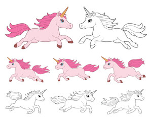 Cute unicorn drawing clipart design illustration