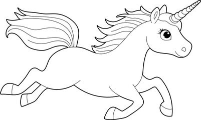 Cute unicorn drawing clipart design illustration