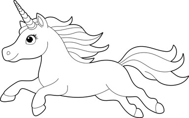 Cute unicorn drawing clipart design illustration