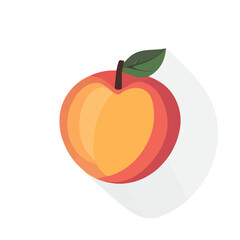 My Simple flat 2D icon whole peach isolated on transparent background, vector, flat design, animation design, vector, flat design, animation design, simple flat 2D icon, minimalist design