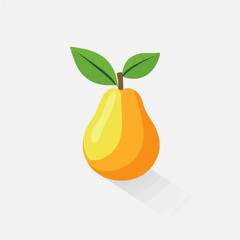 My Simple flat 2D icon pear isolated on transparent background, vector, flat design, animation design, vector, flat design, animation design, simple flat 2D icon, minimalist design