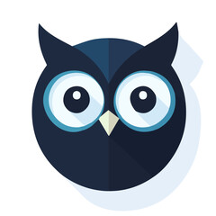My Simple flat 2D icon owl isolated on transparent background, vector, flat design, animation design, vector, flat design, animation design, simple flat 2D icon, minimalist design
