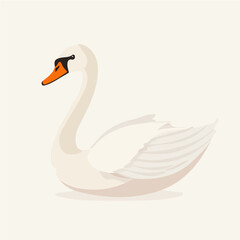 My Simple flat 2D icon swan isolated on transparent background, vector, flat design, animation design, vector, flat design, animation design, simple flat 2D icon, minimalist design