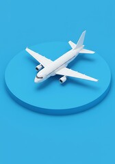 Isometric Airplane: Minimalist 3D Render