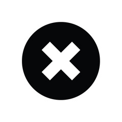 Cancel icon, Close symbol, delete sign, remove icon, exit symbol, reject badge, termination element, vector illustration.