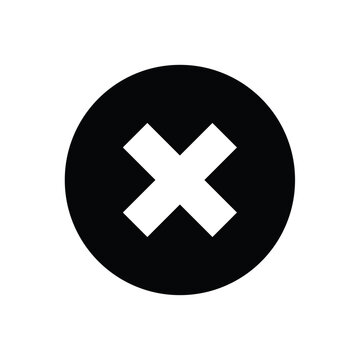 Cancel icon, Close symbol, delete sign, remove icon, exit symbol, reject badge, termination element, vector illustration.