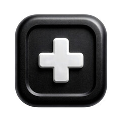 Obraz premium Plus icon with bold strokes and soft corners, simple UI style