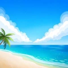 Obraz premium tropical beach with palm tree