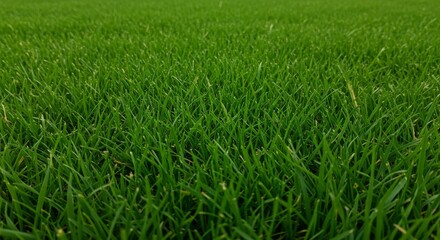 Obraz premium Lush Green Grass Texture Vibrant Spring Lawn Natural Background Detailed Close Up