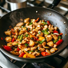 frying pan with vegetables