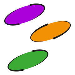 Colorful oval shapes. Abstract ellipse elements. Bright vector symbols. Modern design forms.