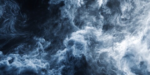 Abstract Blue and White Swirling Clouds Background