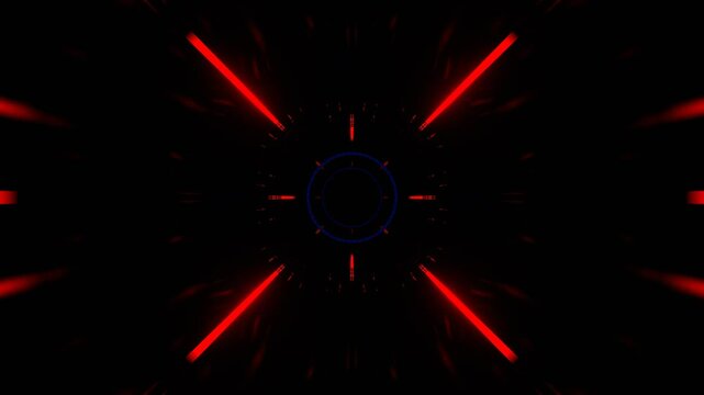 Blue and Red Stobe Tunnel Path of Neon Background VJ Loop in 4K