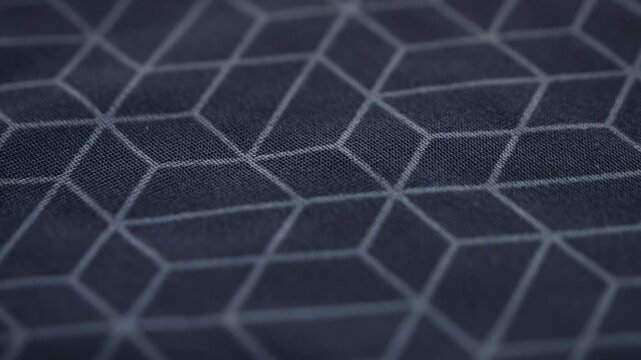 Geometric pattern of cotton textile close up. Texture. High quality 4k footage