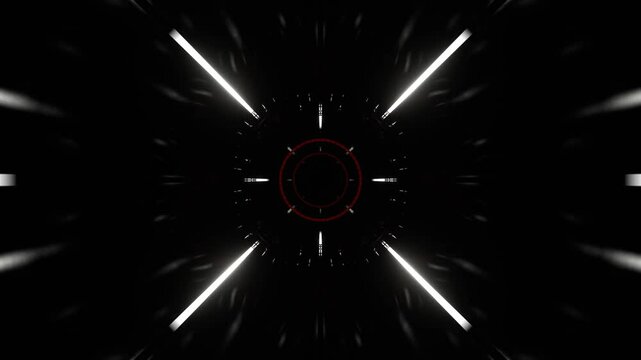 Red and White Stobe Tunnel Path of Neon Background VJ Loop in 4K