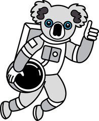 Obraz premium a koala in a spacesuit with a thumbs up