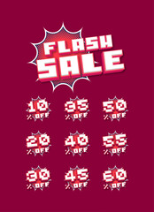 Discount sale tags with editable text effects