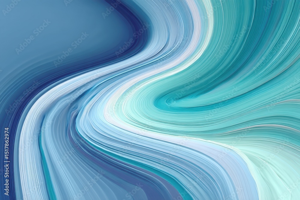 Poster a captivating abstract background featuring flowing lines of cool blues and teals, creating a dynami