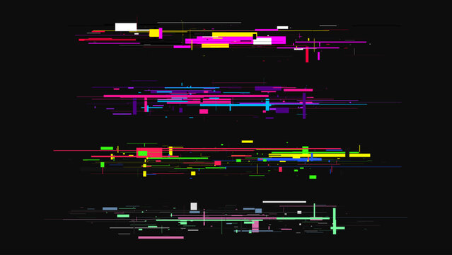 Glitch effect texture. Vector elements set