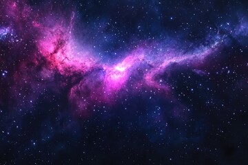 Fototapeta premium Cosmic nebula, vibrant hues of pink and purple, swirling clouds of gas and dust, scattered stars