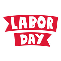 Red ribbons. Labor day. Flat vector design. Graphic element.