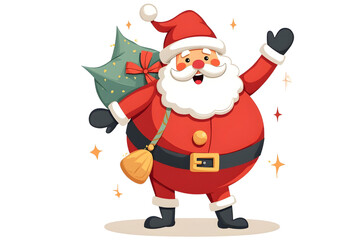 Fototapeta premium Charming Santa in a Red Suit 