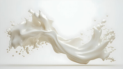 Milk Splash Abstract Design In White Studio Background