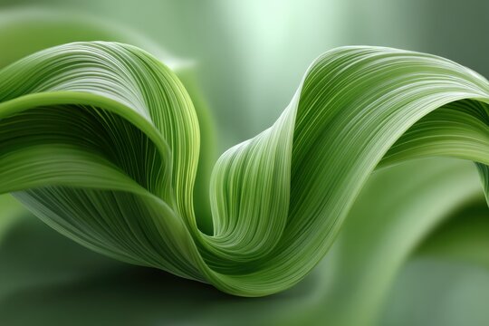 Abstract green flowing organic shapes with natural lines and gradient shadows, creating a calming and natural background with a modern and artistic touch.