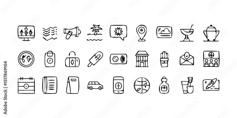 Wall mural vector set of icons for web design