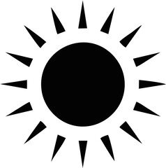 Bold Black Sun Icon Simple Solar Symbol for Design Projects