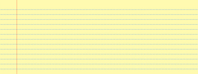 Fototapeta premium Legal yellow paper, old note sheet paper with dashed lines vector illustration