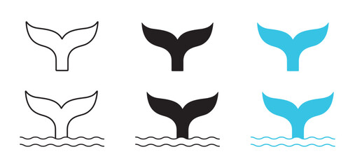 Whale, shark, fish tale vector icon. Fin of the fish , vector illustration. © Habiba Anika
