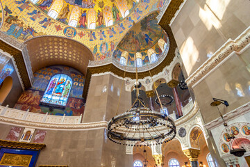 St. Petersburg, Russia - 15 April 2025: Interior of the Naval Palace of St. Nicholas in Kronstadt