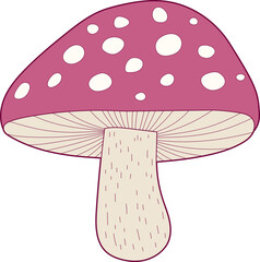 Cute mushroom clipart design illustration