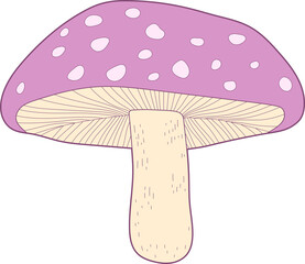 Cute mushroom clipart design illustration