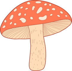 Cute mushroom clipart design illustration