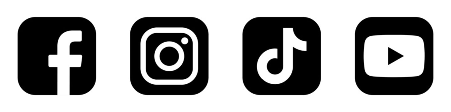 Top popular social media brands icons set