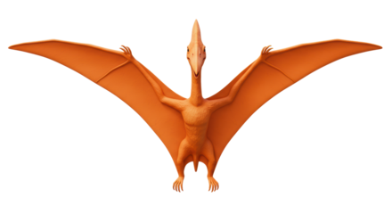 Isolated Orange Pterodactyl
