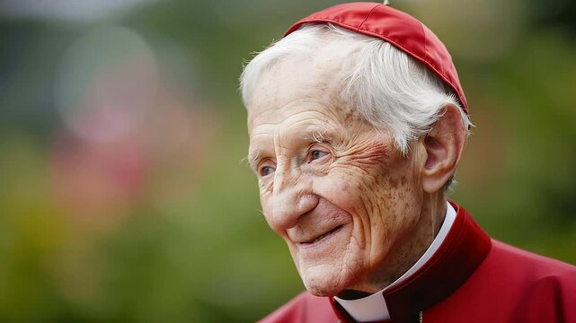 Cardinal albert vanhoye smiling in red garments