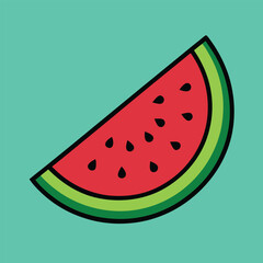Watermelon Slice Flat vector illustration