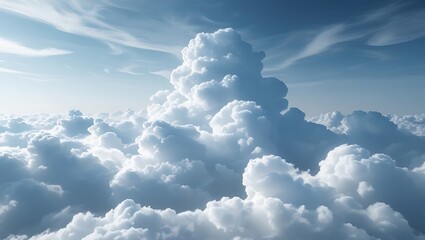 3d render, abstract white cloud, isolated on white background. Fluffy cumulus