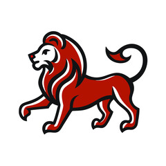 Obraz premium Leo zodiac lion in bold red and black tribal style