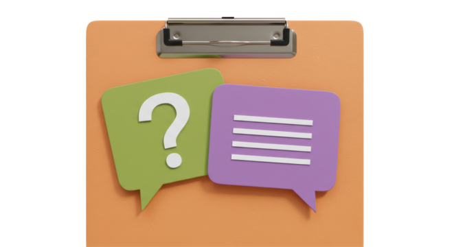 Isolated Clipboard with Speech Bubbles