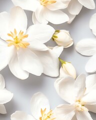 Obraz premium Seamless Pattern Delicate white flowers with yellow centers.