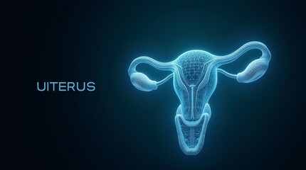 Uterus or uterine medical concept as cancerous cells in a female body.