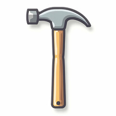 Hammer Illustration on White Background for Construction and Repair