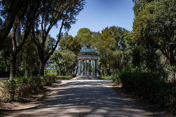 Naklejka premium View of the Diana monument in the gardens of Villa Borghese in Rome
