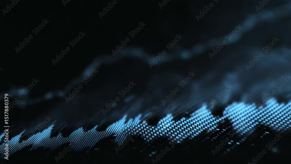 Poster abstract financial data visualization showing business growth and dynamics in dark background
