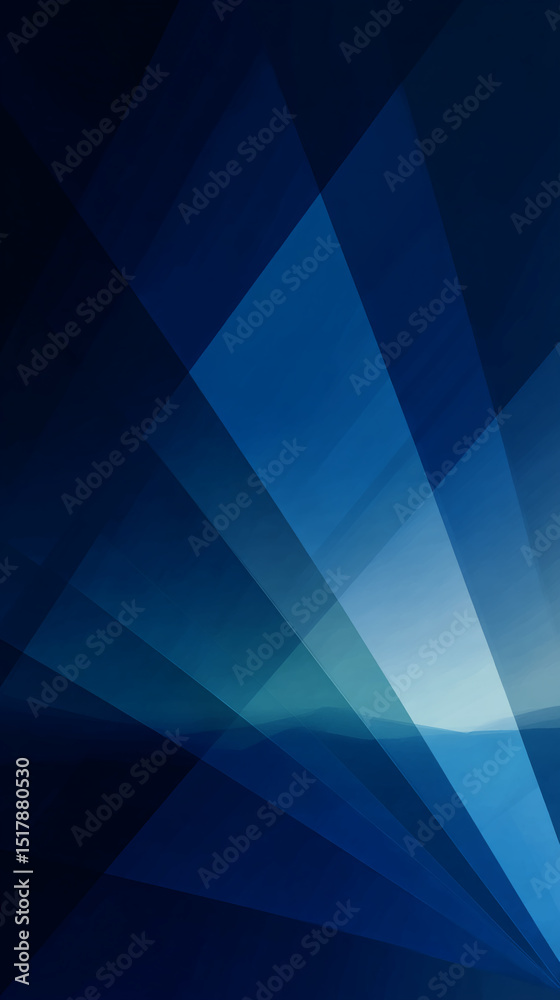 Poster Abstract background with overlapping blue shapes creating a dynamic and modern design, showcasing depth and perspective, ideal for digital design projects