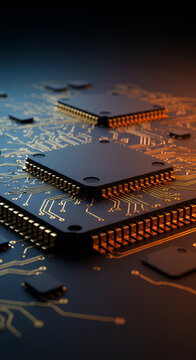 Electronic chip on circuit board